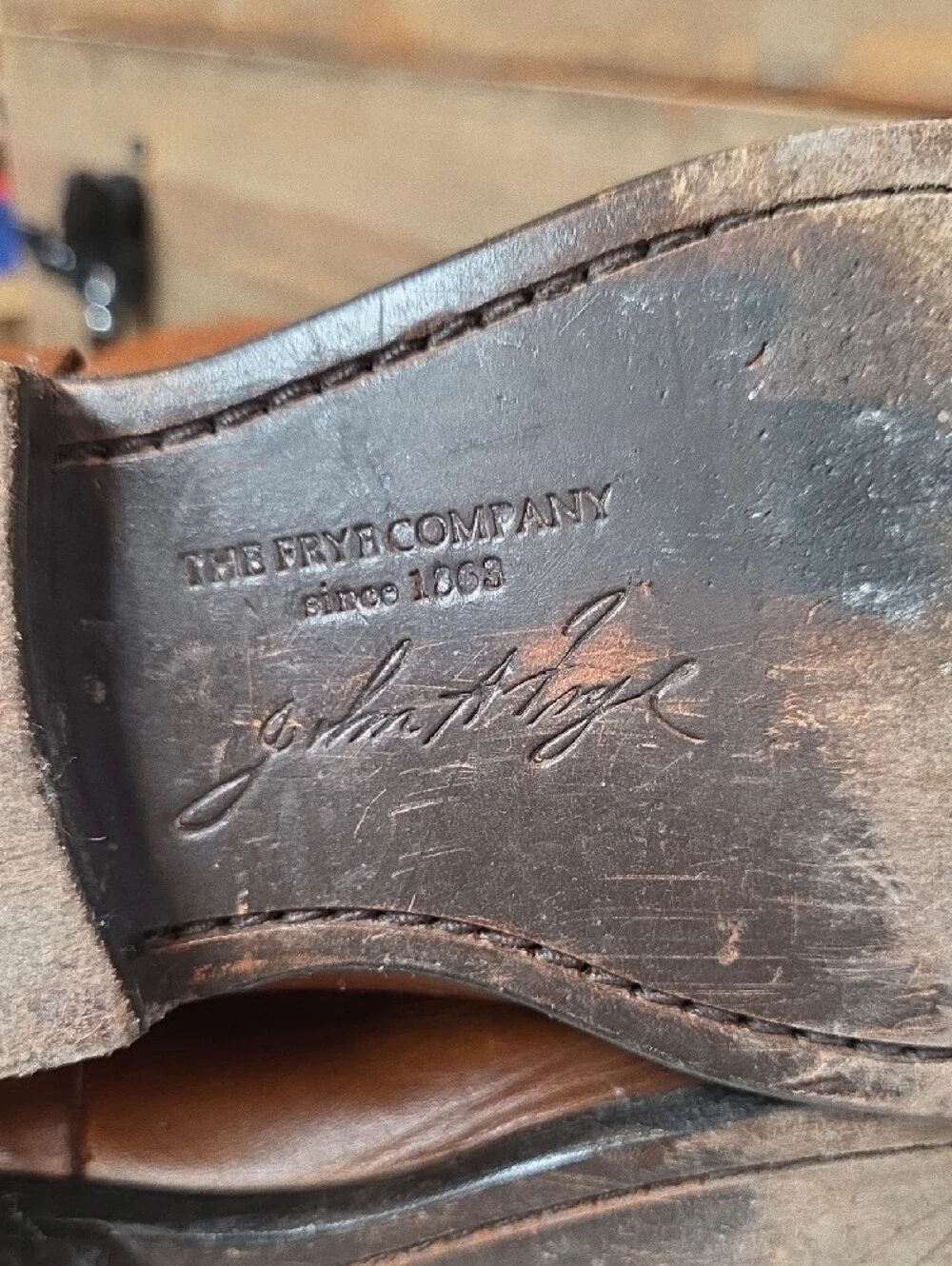 Frye Phillip Harness Tall Cognac Brown Leather Boots